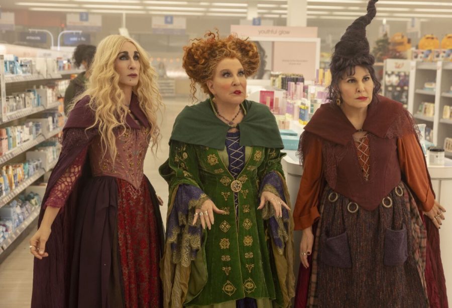 (from left) Sarah Jessica Parker, Bette Midler, and Kathy Najimy in Hocus Pocus 2 by Walt Disney Pictures 