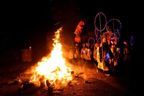 Modern day Irish Pagans celebrate Samhain with a traditional bonfire