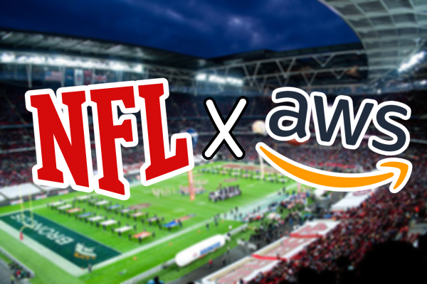 Photo created by Sylas Bryan using Photoshop and Adobe Products. Showcases the NFL partnering with Amazon AWS