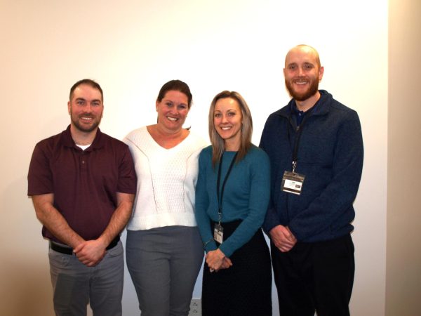 From left to right, Mr. Gibson, Mrs. Dow, Mrs. Audet, and Mr. McGinnity