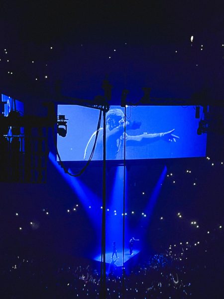 Drake performing at the PPG Paints Arena