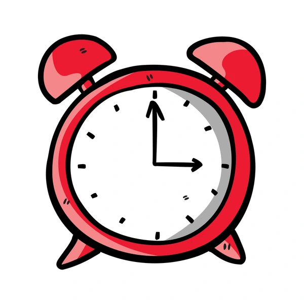 red-clock-doodle-600nw-99761651
