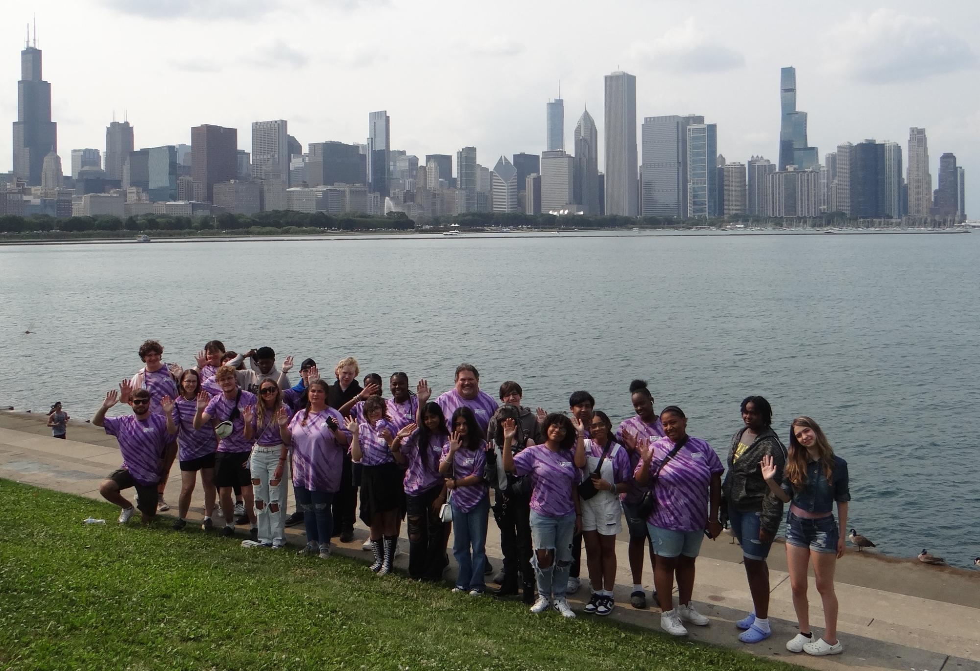 Group Photo in front of Chicago Skyline 