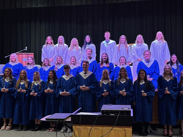 New National Honors Society members for 2024: Seniors Brody Burlingame, Lindsey Hasbrouck, Vonneece Hayes, Dustin Rose, Allison Sawyer, Jach Turben, and Aivon Vandervort; Juniors Charley Amburgy, Evelyn Beckman, Raychel Eastman, Olivia Gilliland, Madelyn Goodwill, Mahra Goodwill, Ava Hallberg, Landon Hasbrouck, Keaton Higley, Joseph Johnston, Marleigh Martin, Bailee McCray, Sydney Mineo, Rachel Moats, Kamdyn Moon, Kendall Passinger, Anya Styborski, Parker Trask, Brynley Watrous, Ava Weatherbee, and Addyson Zajac