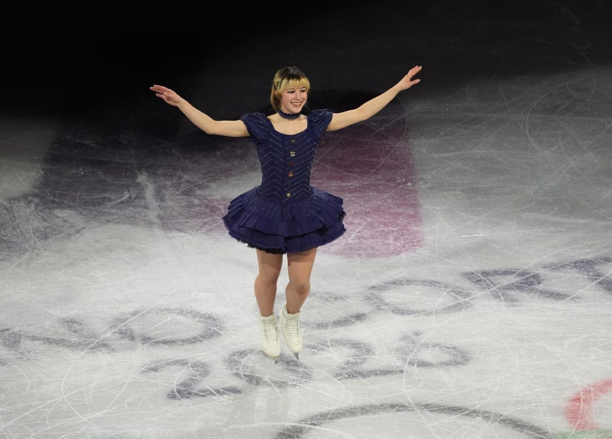 Feb 21, 2026; Milan, Italy; Alysa Liu of the Untied States performs in the figure skating exhibition gala during the Milano Cortina 2026 Olympic Winter Games at Milano Ice Skating Arena. Mandatory Credit: Amber Searls-Imagn Images