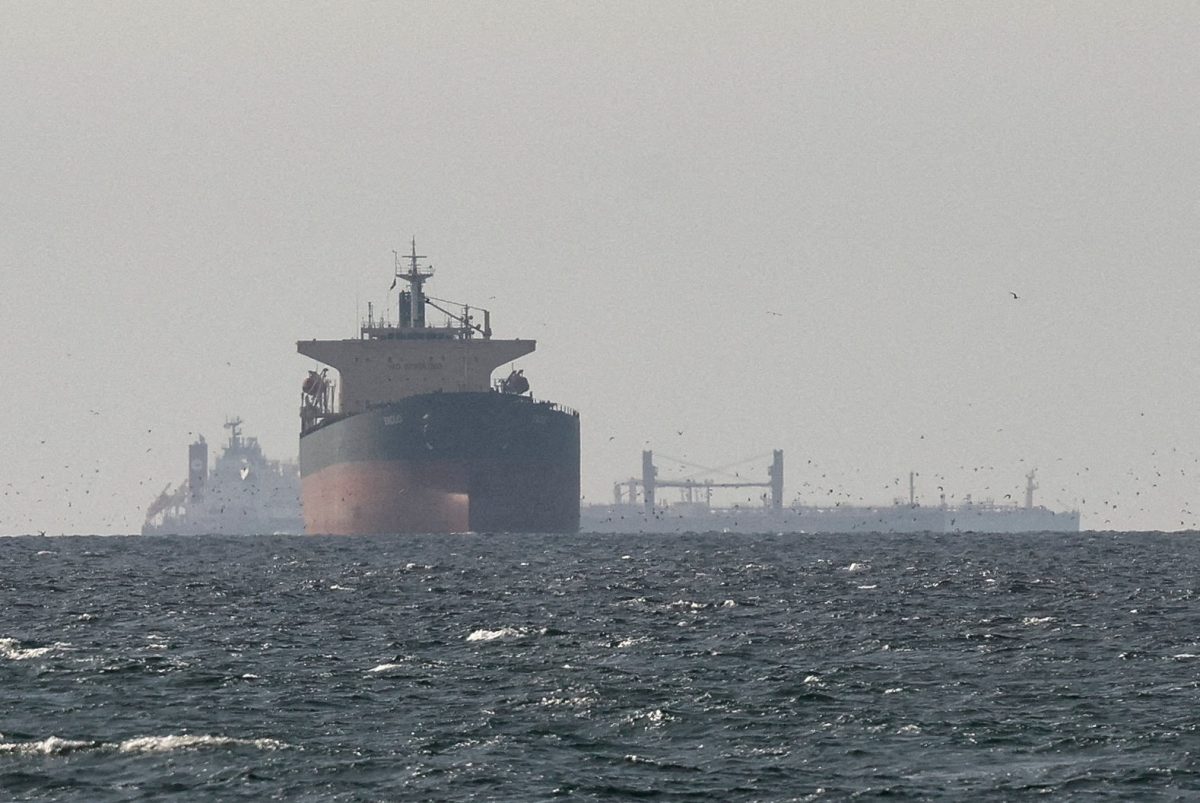 Tankers sail in the Gulf, near the Strait of Hormuz, as seen from northern Ras al-Khaimah, near the border with Oman’s Musandam governance, amid the U.S.-Israeli conflict with Iran, in United Arab Emirates, March 11, 2026. REUTERS/Stringer