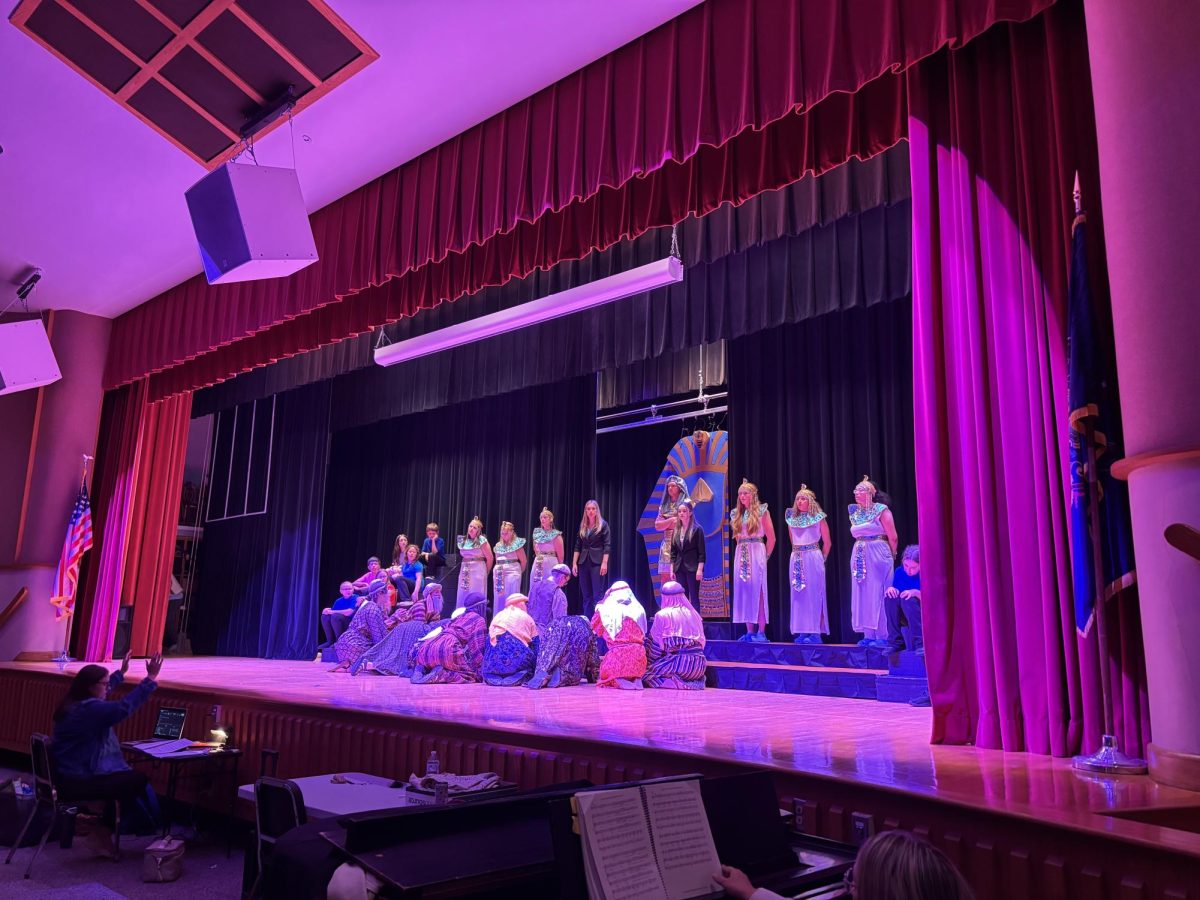Behind the scenes at rehearsal for "Joseph and the Amazing Technicolor Dreamcoat"